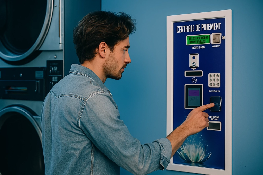 Création, conception mise en place de borne de paiement pour les laveries automatiques