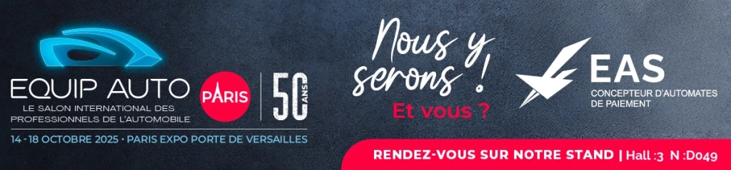 Affiche pour le salon Equip Auto Paris 2025, du 14 au 18 octobre, à Paris Expo Porte de Versailles.